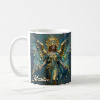 Mug Un ange personnalisé en or et turquoise magnifique