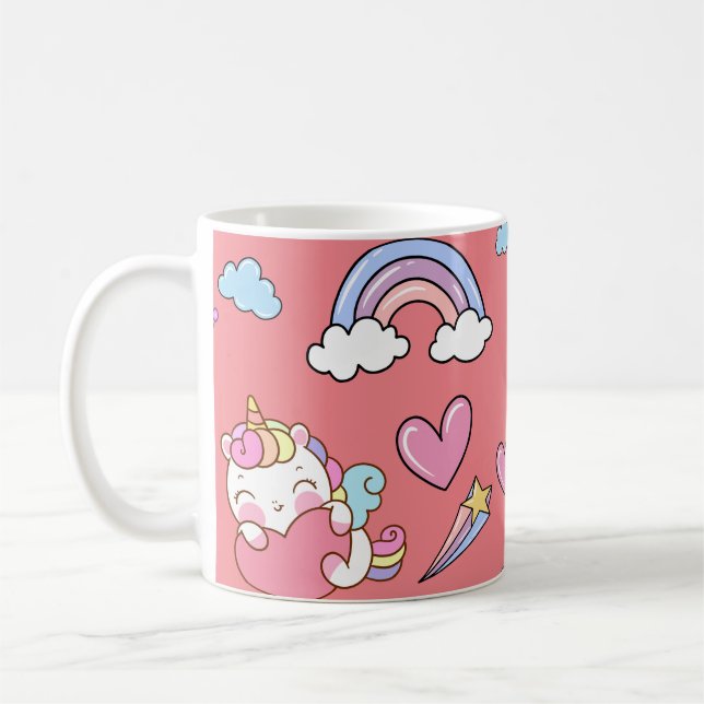 Mug Un Arc-en-ciel magique Unicorn Motif fête d'annive (Gauche)