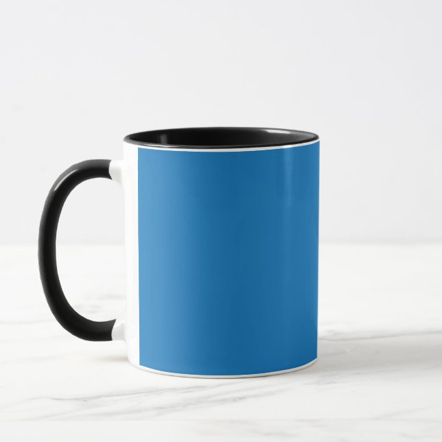 Mug un arrière - plan bleu avec une horloge noire et b (Gauche)