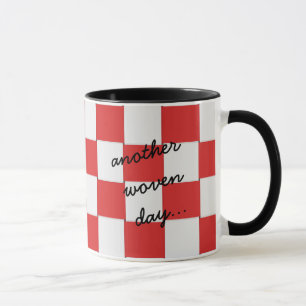 Mug Un autre jour tissé rouge et blanc