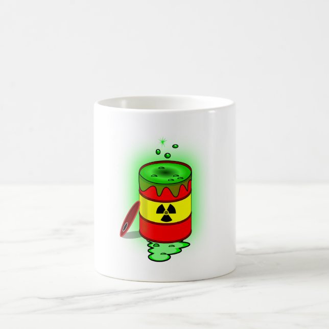 Mug Un baril de déchets toxiques verts. (Centre)