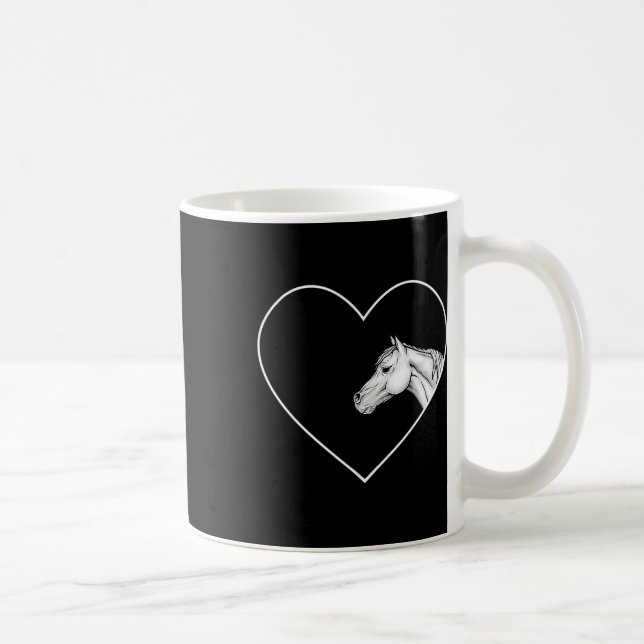 Mug Un Beau Cheval Blanc Pour L'Équitation Filles Coeu (Droite)