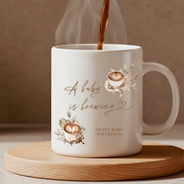 Mug Un bébé brasse de la pâte à café | Café personnali (Créateur téléchargé)