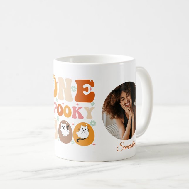 Mug Un Boom Éffrayant Super Halloween Cat Ghost Photo (Devant droit)