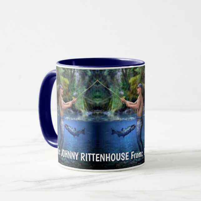 Mug Un cadeau personnalisé amusant pour pêcheur (Devant gauche)