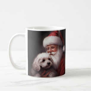 Mug Un caniche au Père Noël Festif