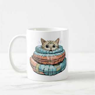 Mug Un chat drôle se sent froid