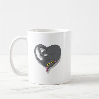 Mug Un chat en forme de coeur.