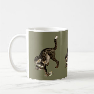 Mug Un chat japonais attrape une grenouille