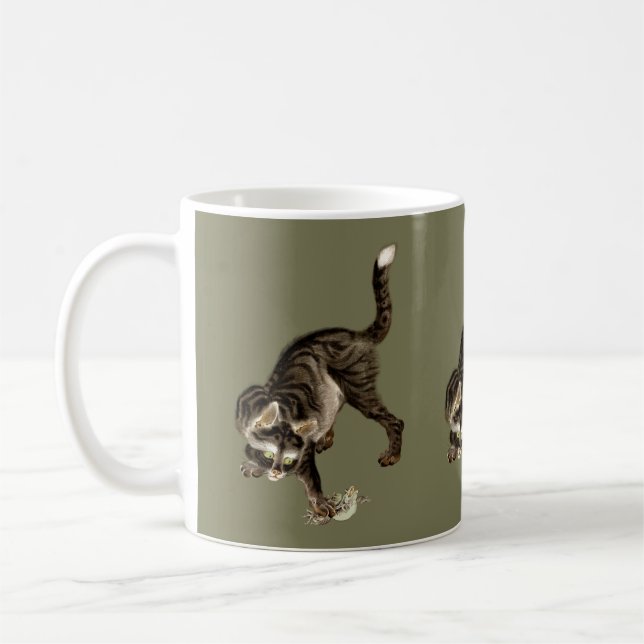 Mug Un chat japonais attrape une grenouille (Gauche)