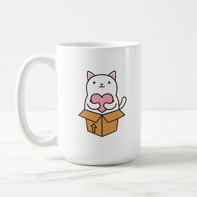 Mug Un chat qui porte un coeur. (Gauche)