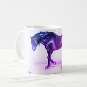 Mug Un CHEVAL andalou, marchant, étalon peint à la