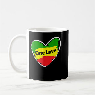 Mug Un coeur d'amour drapeau jamaïcain