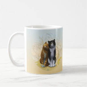 Mug Un couple de chats : l'amour est dans l'air ? tass