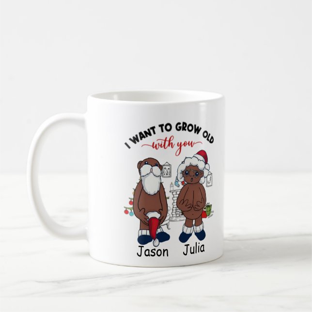 Mug Un couple noir, je veux vieillir avec toi (Gauche)