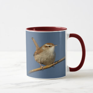 Mug Un curieux Wren de Bewick's Wren dans l'arbre