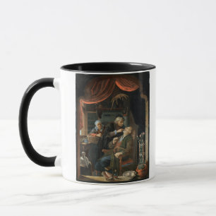 Mug Un dentiste examinant la dent d'un vieil homme