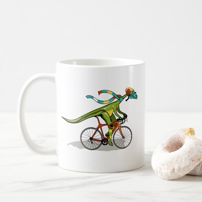 Mug Un Dinosaure Anabisetia À Vélo. (Avec donut)