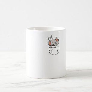 Mug un éléphant dit bonjour dans une poche