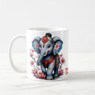 Mug Un éléphant majestueux à la japonaise traditionnel