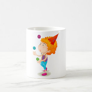 Mug Un Enfant De La Fête Jongle Des Boules Colorées