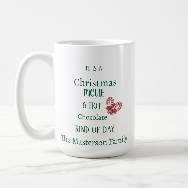 Mug Un film de Noël et un chocolat chaud genre de jour (Gauche)