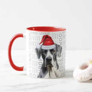 Mug Un grand Dane Père Noël sur Woof Arrière - plan