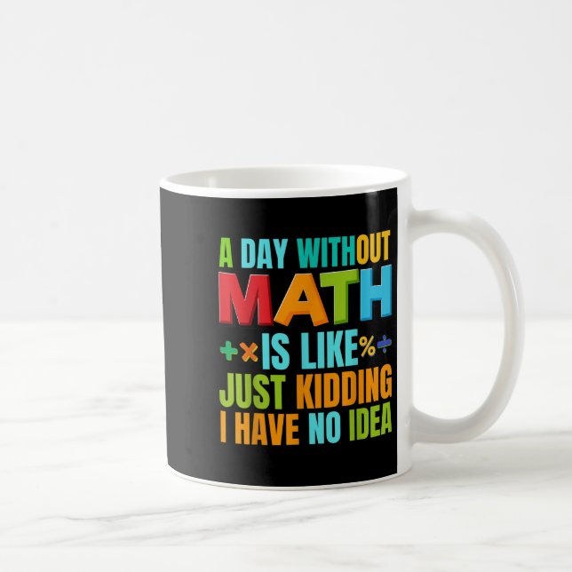 Mug Un jour sans mathématiques étudiants mathématiques (Droite)