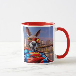 Mug Un kangourou super héros veille sur la cité. 