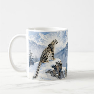 Mug Un léopard des neiges sur un pic enneigé