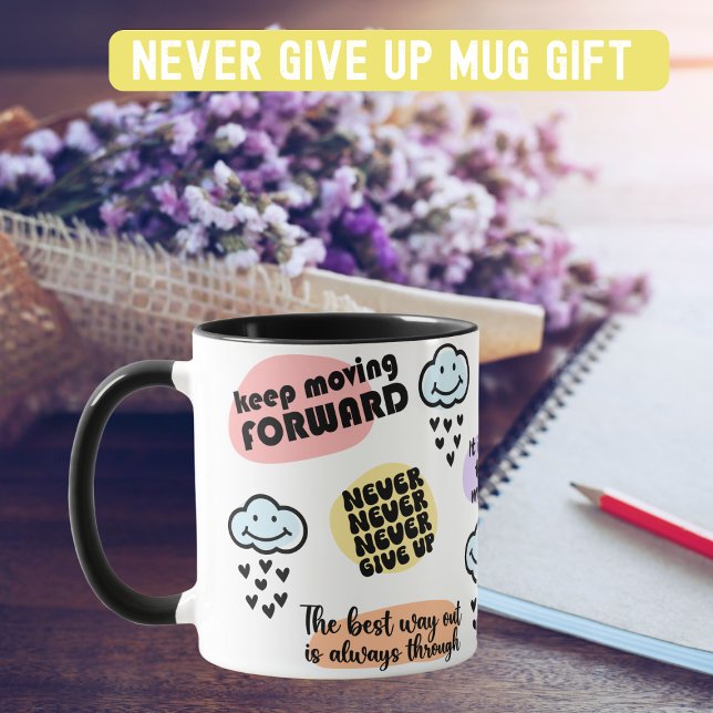 Mug Un message positif n'abandonne jamais (Créateur téléchargé)