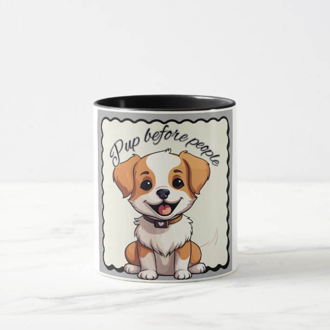 Mug Un mignon café design chiot (Centre)