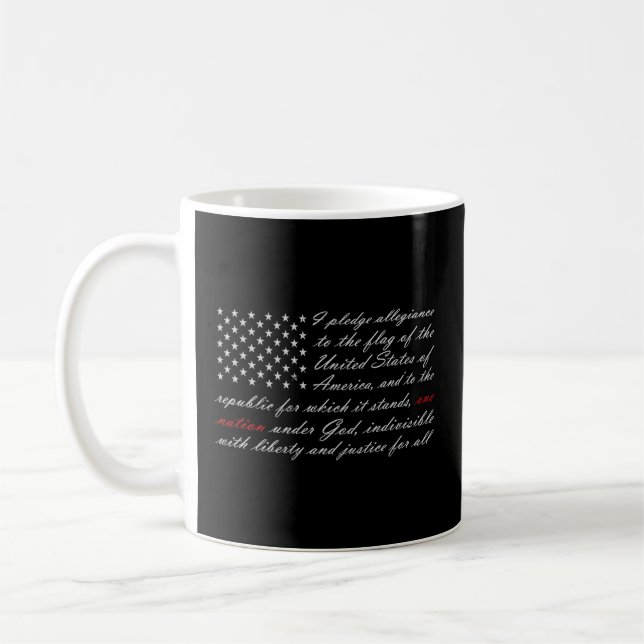 Mug Un Pays Promet D'Allégeance Drapeau Américain (Gauche)
