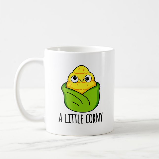 Mug Un Petit Coin Marron Drôle Bébé Pun De Maïs (Gauche)