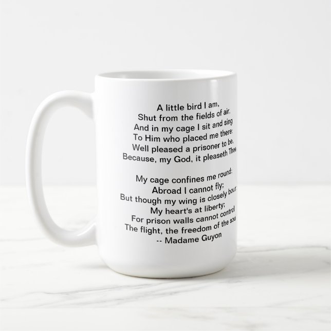 Mug Un petit poème d'oiseau par Madame Guyon (Gauche)
