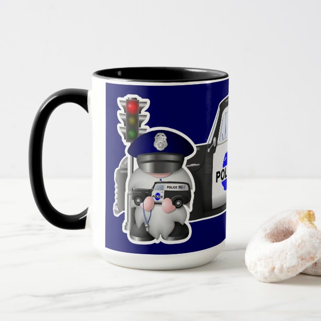 Mug Un policier avec un camion de police (Avec donut)