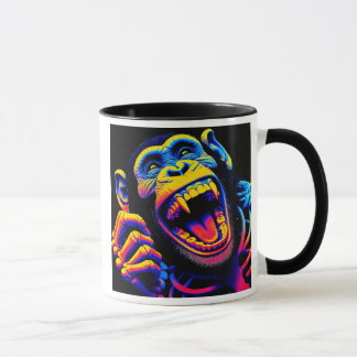 Mug Un singe hurlant dans un style pop art.