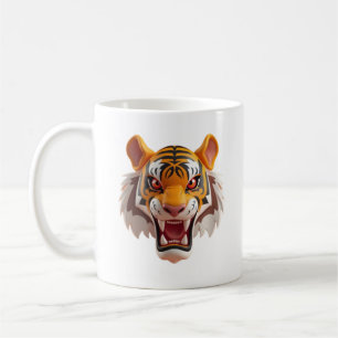 Mug Un tigre féroce dans un style de dessin animé avec