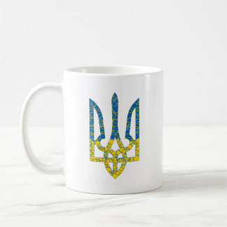 Mug Un trident ukrainien texturé drapeau d'Ukraine cou