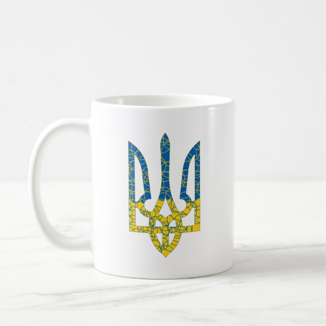 Mug Un trident ukrainien texturé drapeau d'Ukraine cou (Gauche)