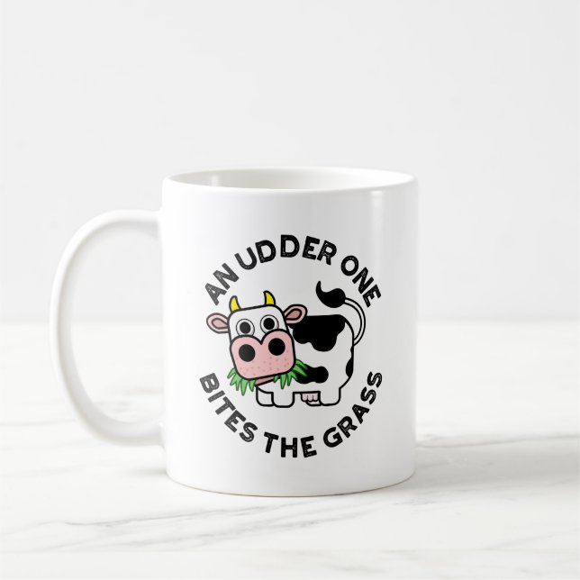 Mug Un Udder On Mord L'Herbe Funny Cow Pun (Gauche)