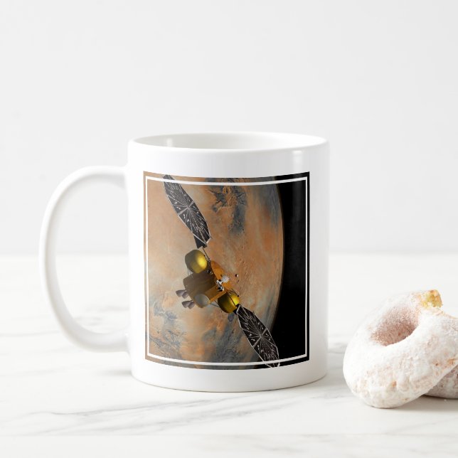 Mug Un vaisseau Spacecraft Orbitant Mars. (Avec donut)
