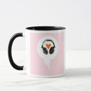 Mug Une bulle de pensée avec un coeur et des écouteurs