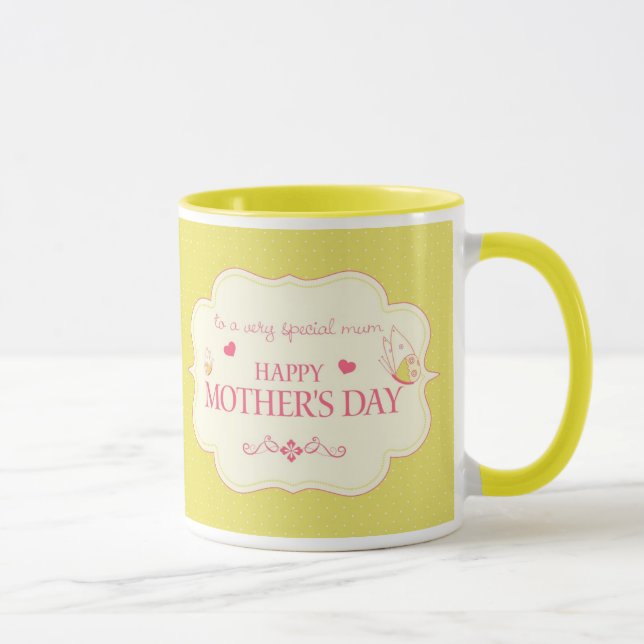 Mug Une carte de voeux heureuse du jour de mère (Droite)