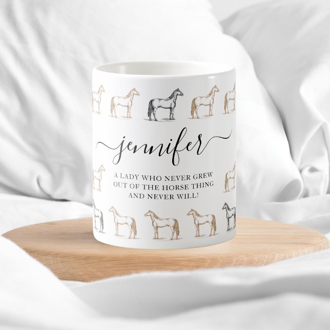 Mug Une dame qui n'est jamais sortie du cheval (A Lady who never got out of the Horse Thing Coffee Mug)