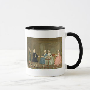 Mug Une famille étant servie avec le thé, c.1740-45