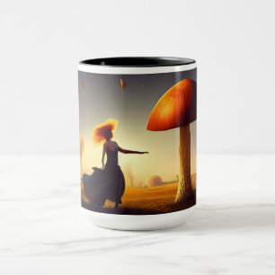 Mug Une femme et un immense champignon