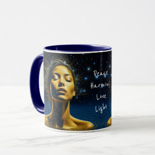 Mug Une femme éthérée méditant sous les étoiles