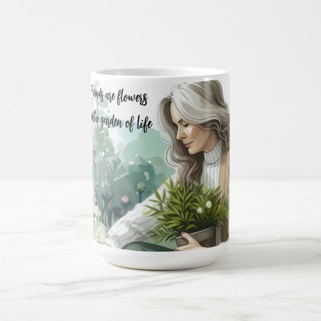 Mug Une femme travaille dans Flower Garden Friendship  (Centre)