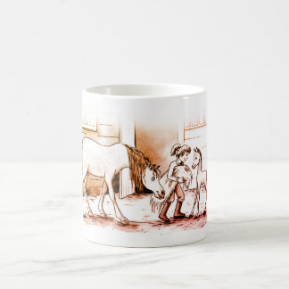 Mug Une fille avec un cheval et un poulain